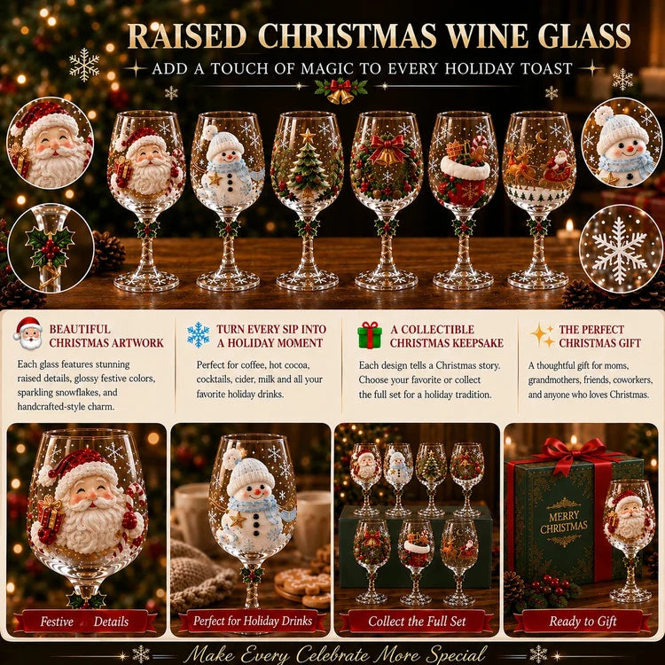 🎖️Christmas Wine Glass Collection Gift Box Set – 6 Festive Designs