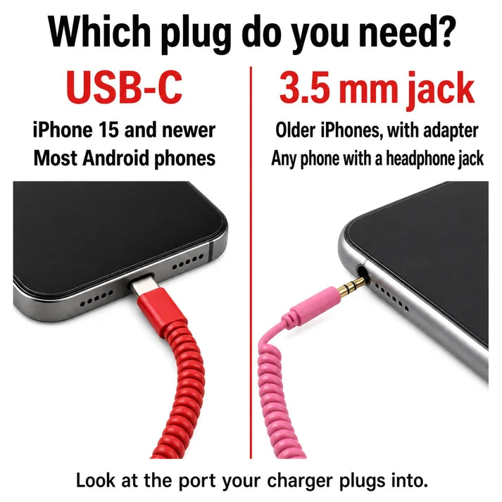 USB-C and 3.5mm retro handset connector comparison