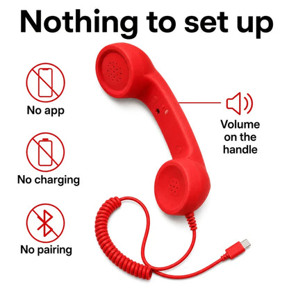 ☎️Retro Phone Handset — Wired USB-C / 3.5mm for Smartphone
