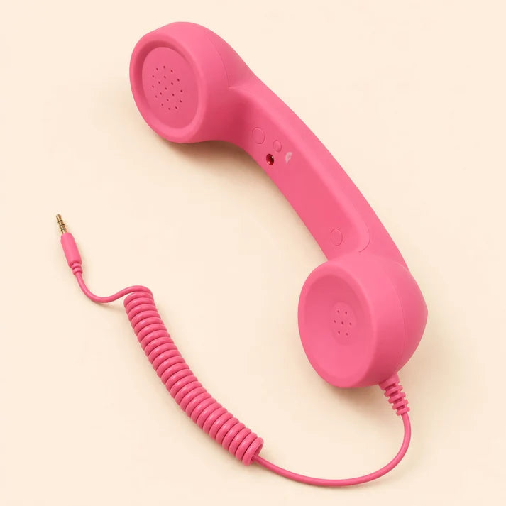 Pink retro phone handset