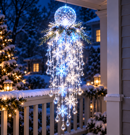 ✨❄️Crystal Cascade Christmas Light — LED Hanging Porch Decoration