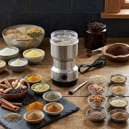 ✨Mini Stainless Steel Spice Coffee Grinder, One Touch Multi-Function Dry Grain Powder Mill