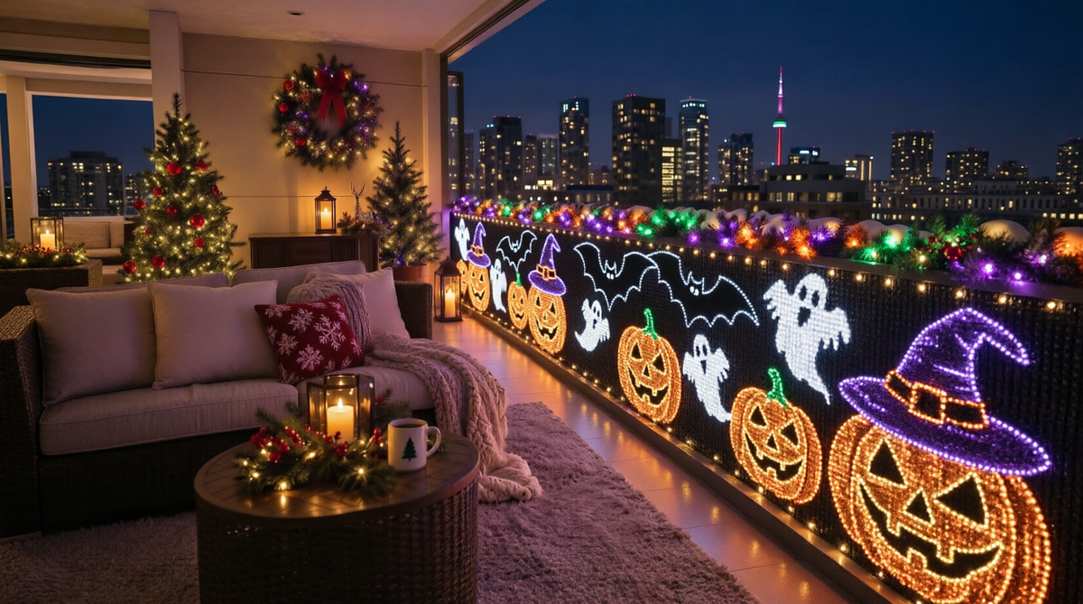 🎄💯Smart Animated Curtain Lights – App-Controlled RGB Balcony & Window Display