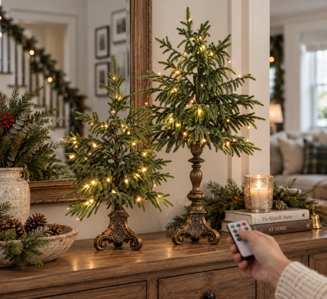 🎄❤️Vintage Lighted Norfolk Pine Trees