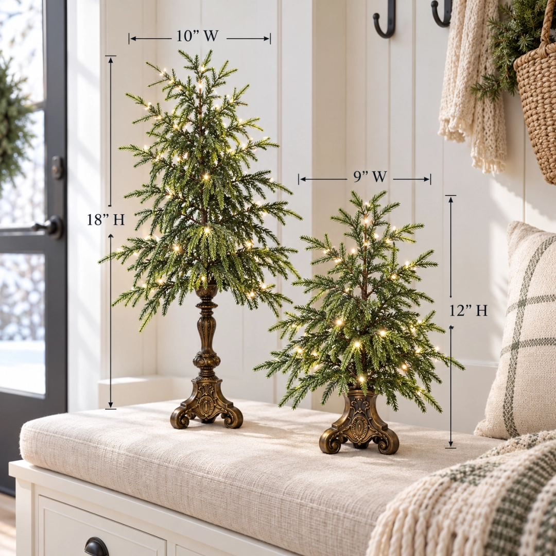 🎄❤️Vintage Lighted Norfolk Pine Trees