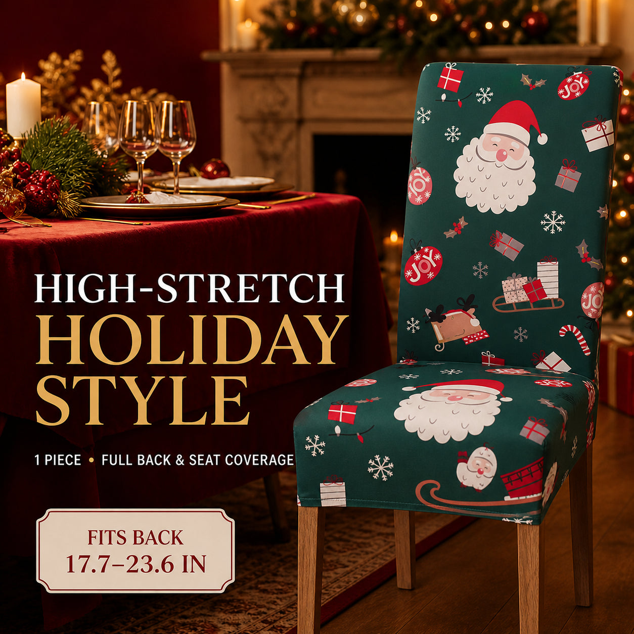 ✨ Christmas Stretch Dining Chair Covers – Instant Holiday Makeover🔥