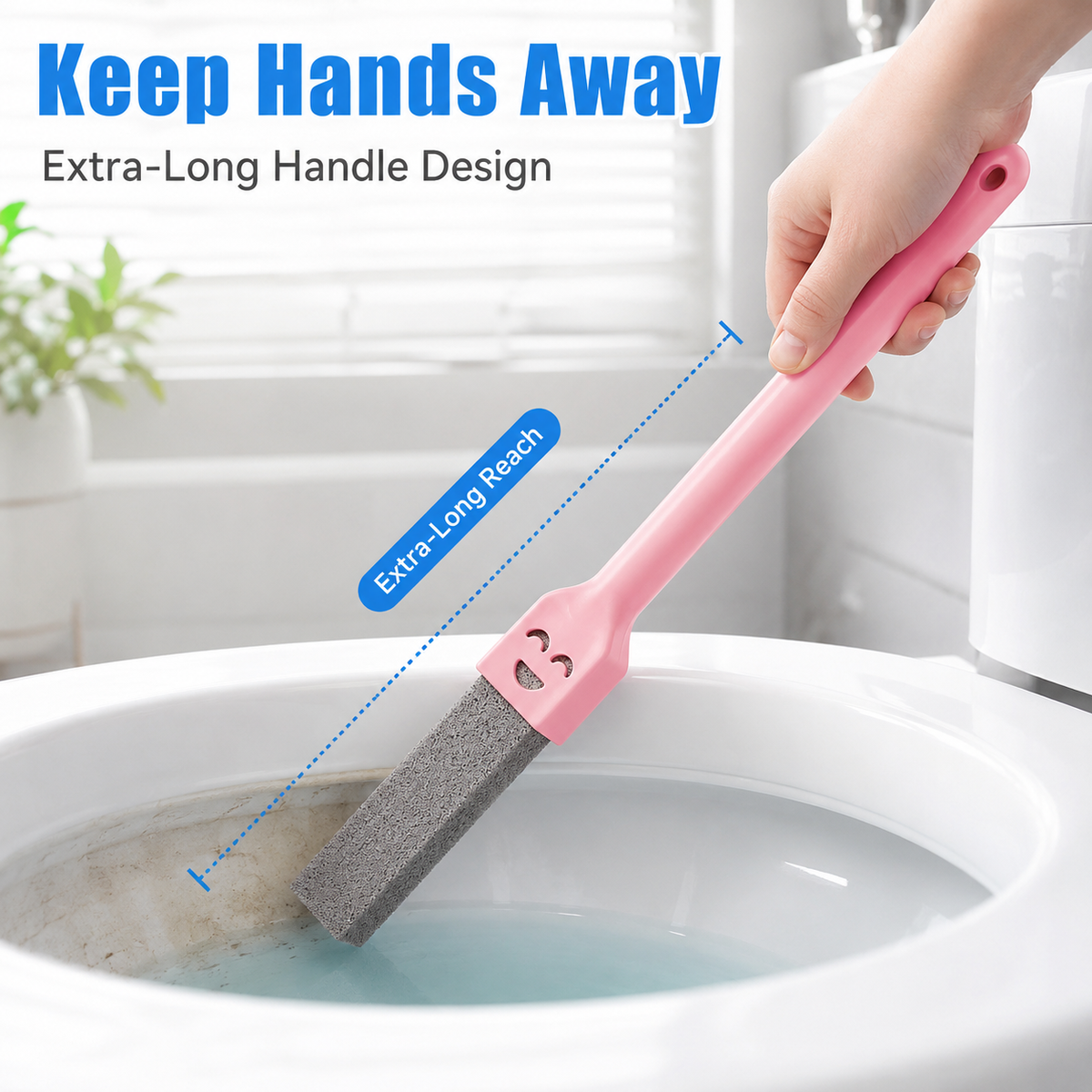 🚽 Long-Handle Pumice Cleaning Wand – Target Tough Hard Water Rings