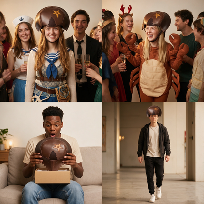 🦀 Crab Dossier Hat – Vintage Horseshoe Crab Costume Headwear
