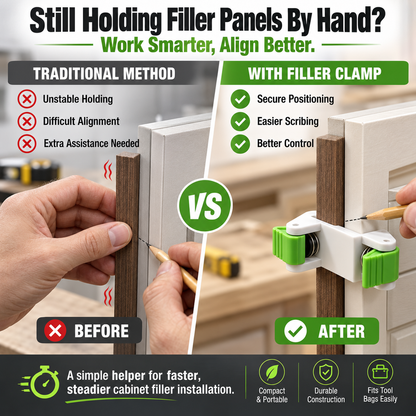 🛠️ Cabinet Installer’s Third Hand – Dual-Side Filler Clamp for Aligning, Scribing & Marking