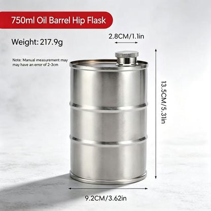 🛢️ Oil Drum Barrel Cup — Stainless Steel Industrial-Style Drinkware