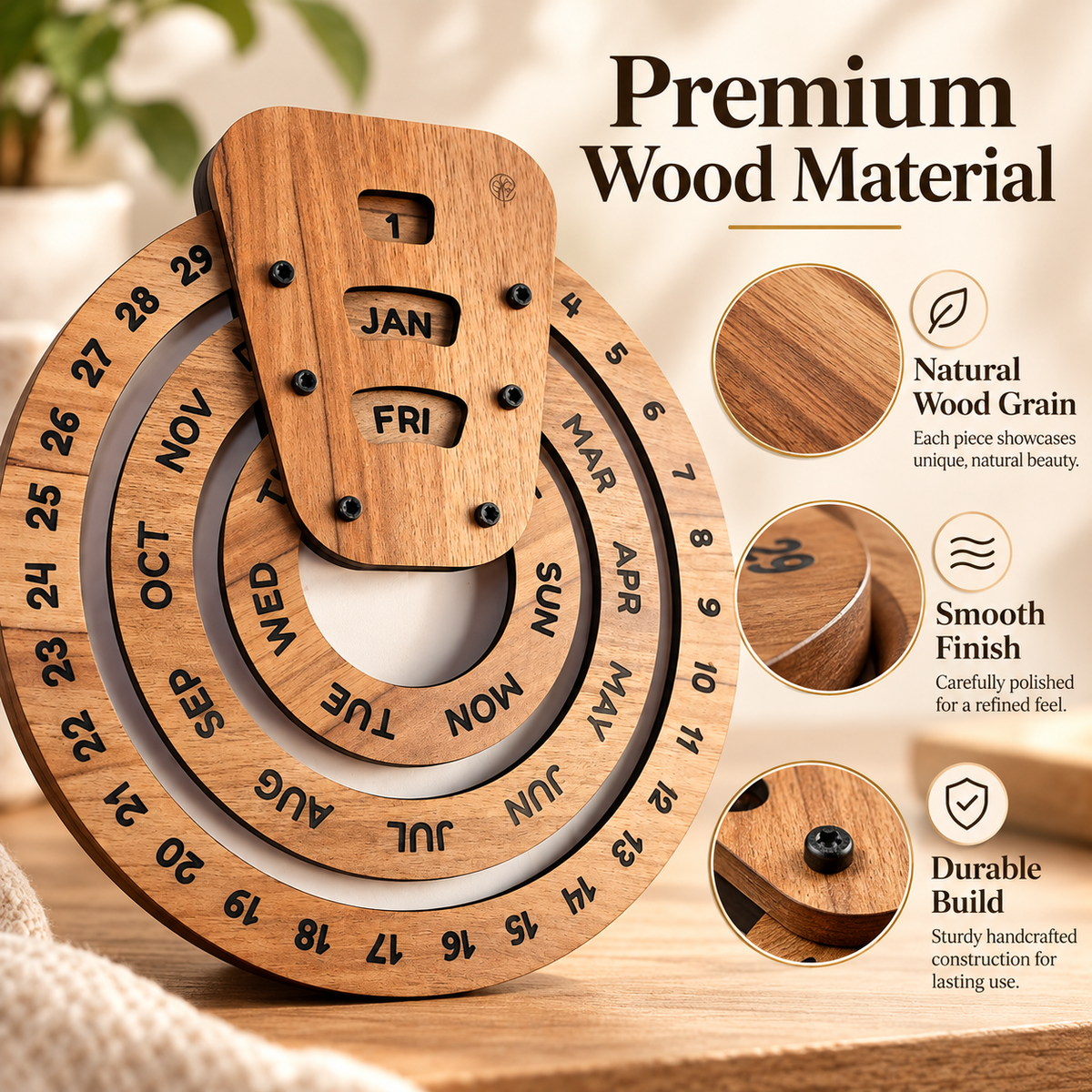 📅Perpetual calendar, wooden perpetual calendar