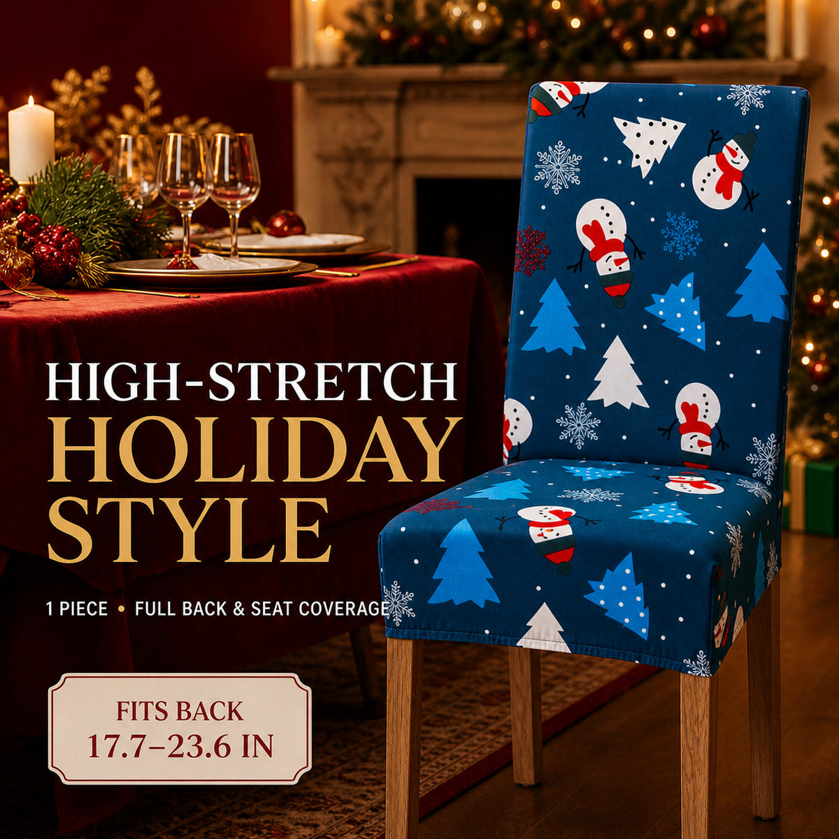 ✨ Christmas Stretch Dining Chair Covers – Instant Holiday Makeover🔥