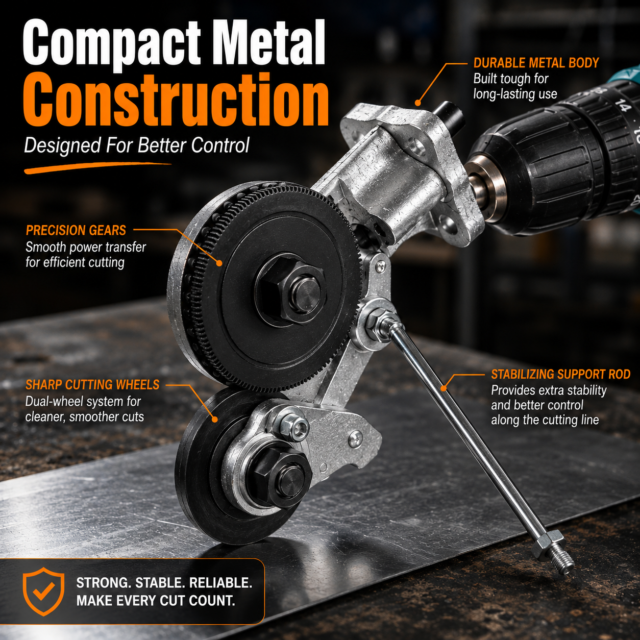 🔥 Electric Drill Metal Cutter Attachment – Turn Your Drill Into a Power Shear for Thin Steel, Aluminum & Roofing Panels