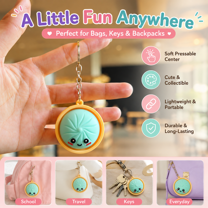 🎃 Press-to-Glow Halloween Dumpling Keychain – Cute Light-Up Fidget Toy