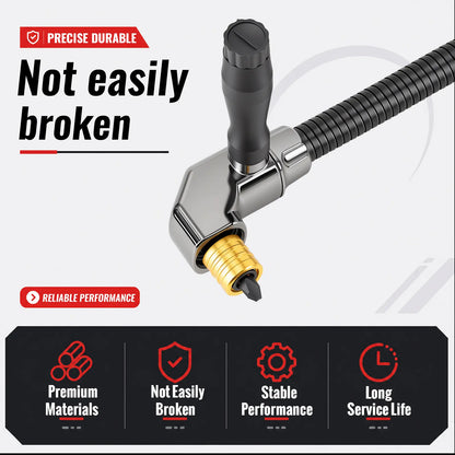 ⚙️Flexible Drill Extension with 90° Right-Angle Head & Support Handle