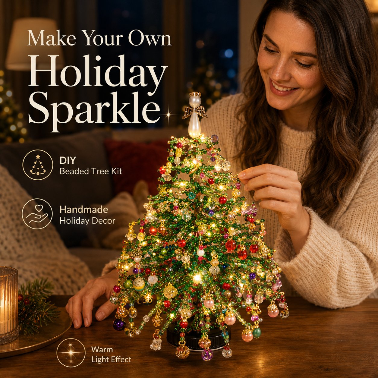 🎁 Unique Christmas Gift 2026 | DIY Beaded Christmas Tree Craft Kit for Creative Holiday Fun