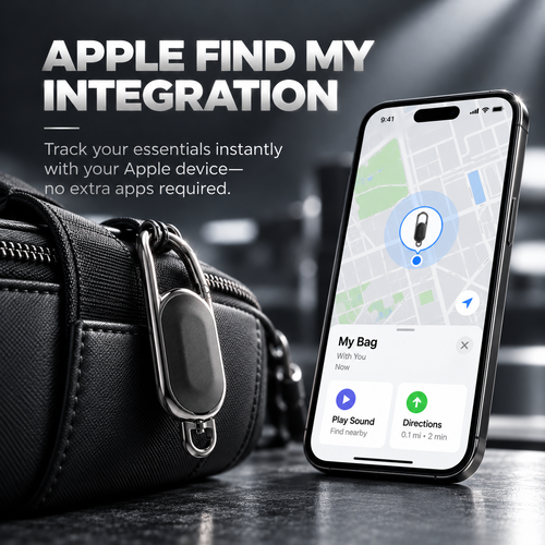 ✨ GPS Key Finder for Apple Find My – Stainless Steel Carabiner Keychain, Waterproof & 4-Month Battery, Global Locator Tracker
