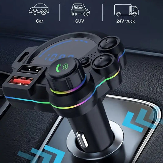 🎖️Bluetooth 5.3 Car FM Transmitter | Fast Charging & Ambient Light