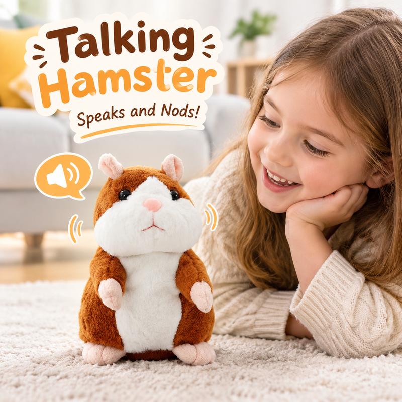 Talking Hamster Plush Toy – Funny Voice-Repeating Interactive Gift