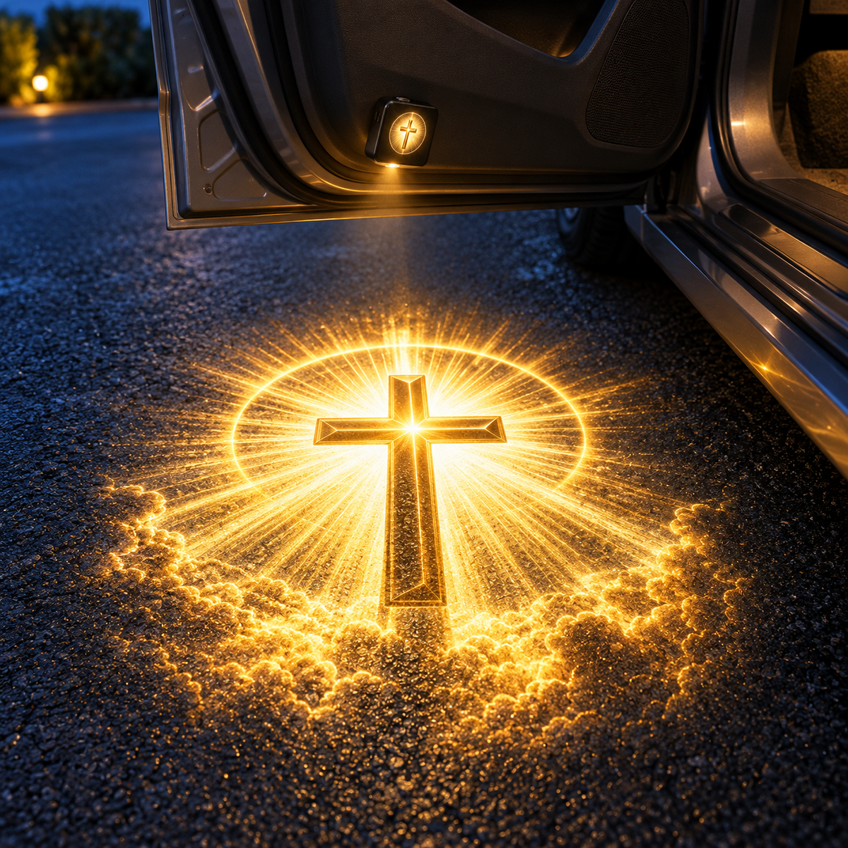 ✝️✨ Christian Car Door Projector Light – Illuminate Every Drive with Faith! 🚗🙏