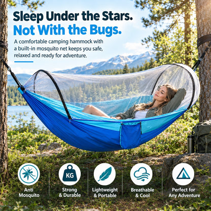 2-in-1 Mosquito Net Camping Hammock – Your Comfortable Escape Outdoors