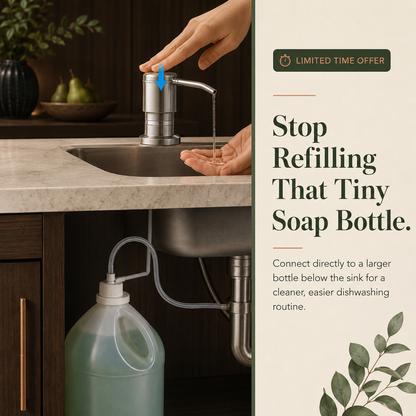 🧼 No-Refill Sink Soap Dispenser Kit – Connect Directly to a Large Soap Bottle
