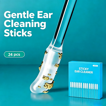 🌀 Sticky Ear Cleaning Stick – Reusable Adhesive Picks, Gentle Soft Removal Tool with Dust Cover (24 PCS)