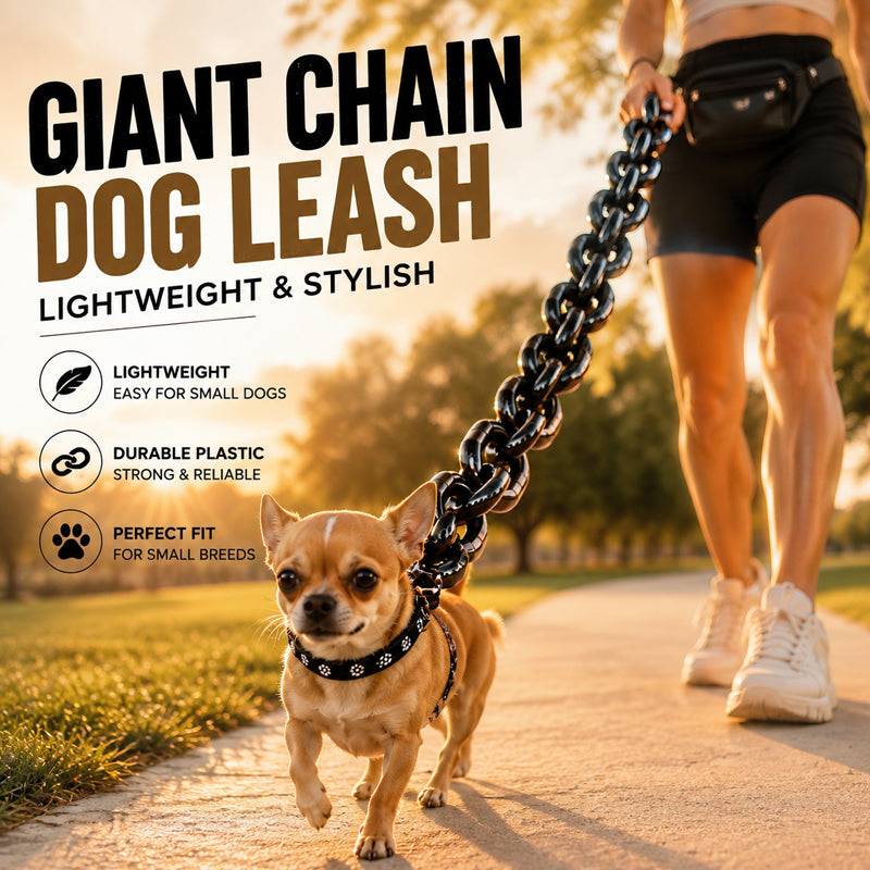 🔗 Oversized Chain-Style Dog Leash – Lightweight Statement Lead for Small Dogs