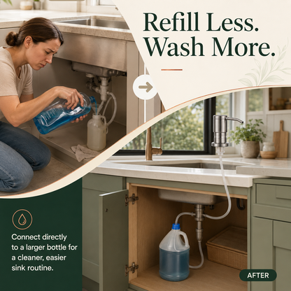 🧼 No-Refill Sink Soap Dispenser Kit – Connect Directly to a Large Soap Bottle