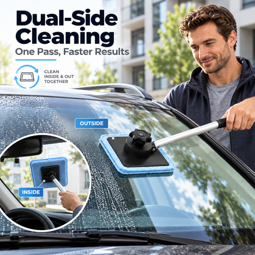 ✨Dual Magnetic Car Windshield Cleaner | Streak-Free Auto Glass Cleaning Kit
