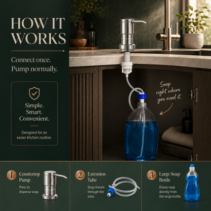 🧼 No-Refill Sink Soap Dispenser Kit – Connect Directly to a Large Soap Bottle
