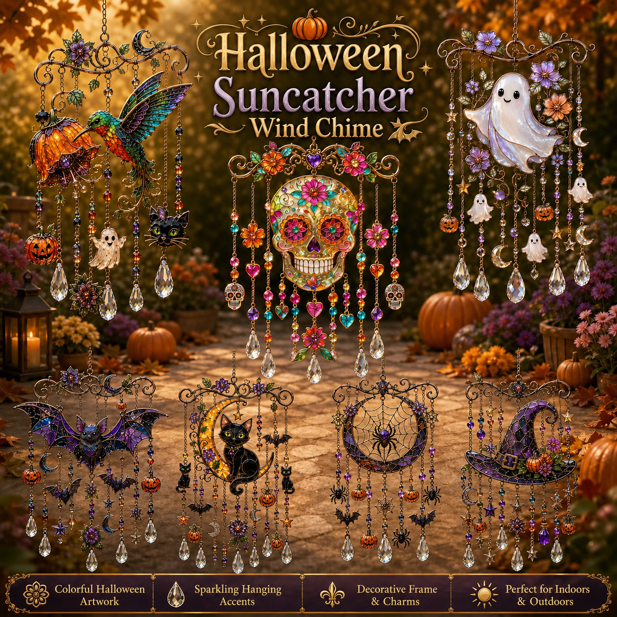 🔥Last Day 49% OFF - Halloween Suncatcher Wind Chime