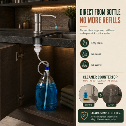 🧼 No-Refill Sink Soap Dispenser Kit – Connect Directly to a Large Soap Bottle