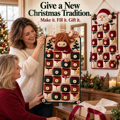 🧶 DIY Crochet Christmas Advent Calendar Kit | 24-Pocket Countdown