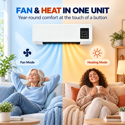 ❄️🔥 2-in-1 Wall-Mounted Cooling & Heaing Unit – Remote Control