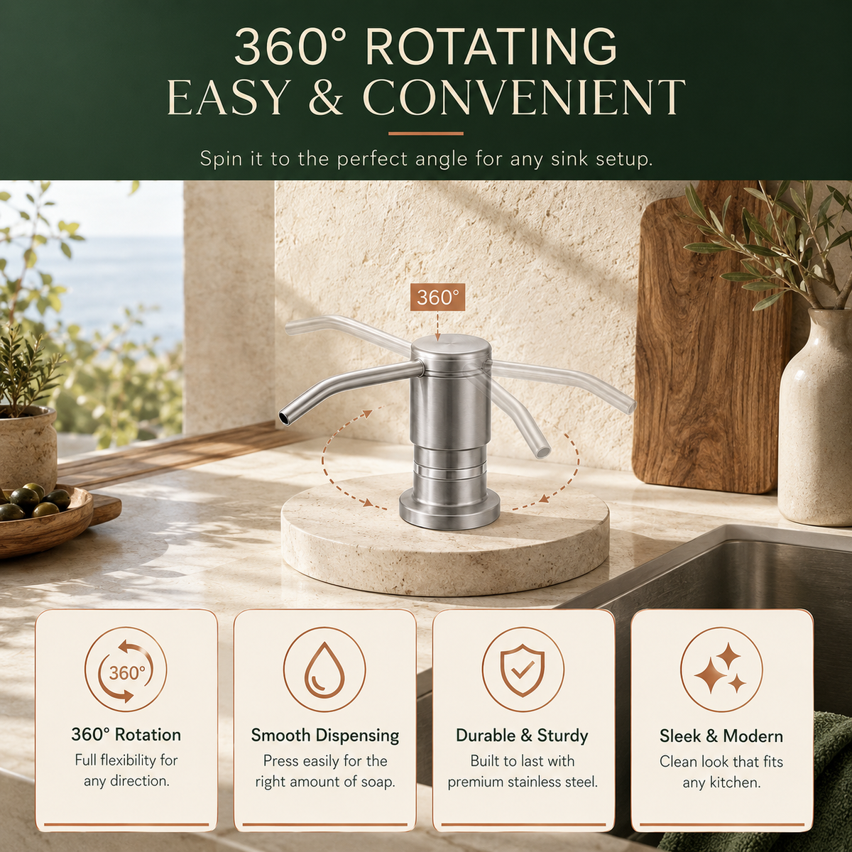 🧼 No-Refill Sink Soap Dispenser Kit – Connect Directly to a Large Soap Bottle