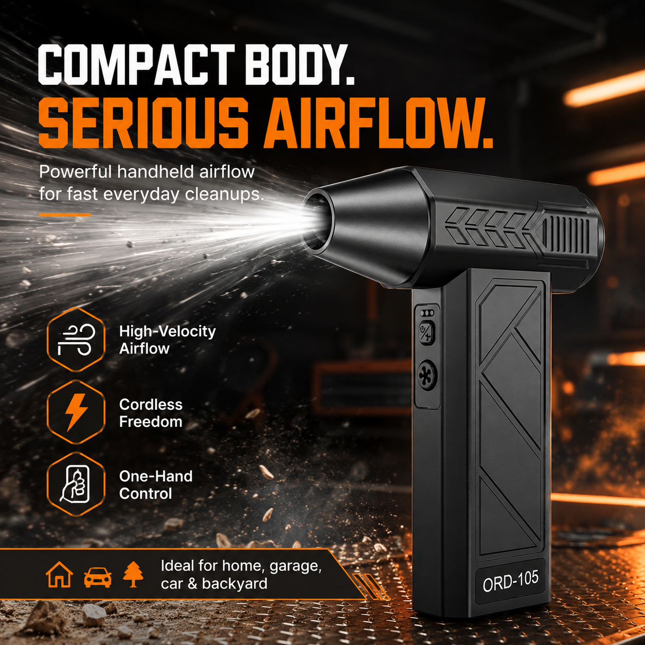💨 Cordless Turbo Air Duster for Cars. Garages & Workspaces