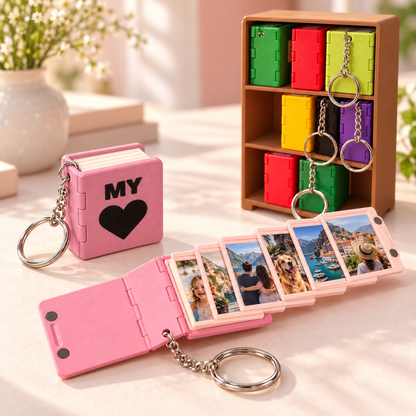 📖 Mini Photo Book Keychain – Keep Your Favorite Memories Close