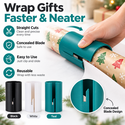 🎁 Wrapping Paper Cutter – Clip, Slide & Cut Straighter
