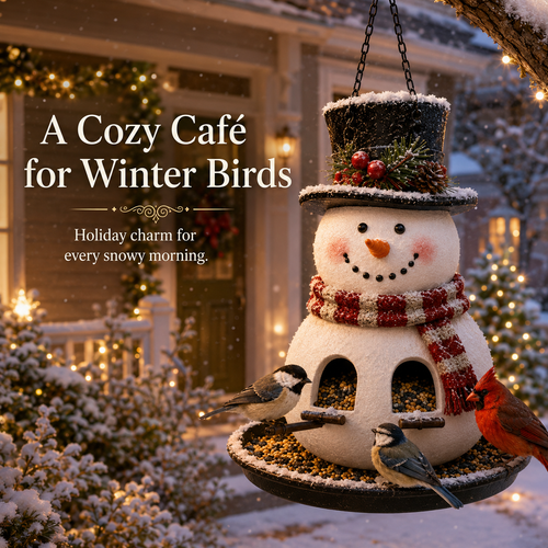 ⛄ Snowman Christmas Bird Feeder – Festive Hanging Feeder for Winter Gardens