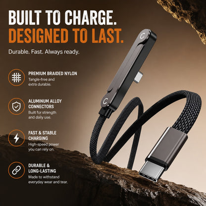⚡ USB-C Charging Cable with Built-In Phone Stand – Charge, Watch & Play
