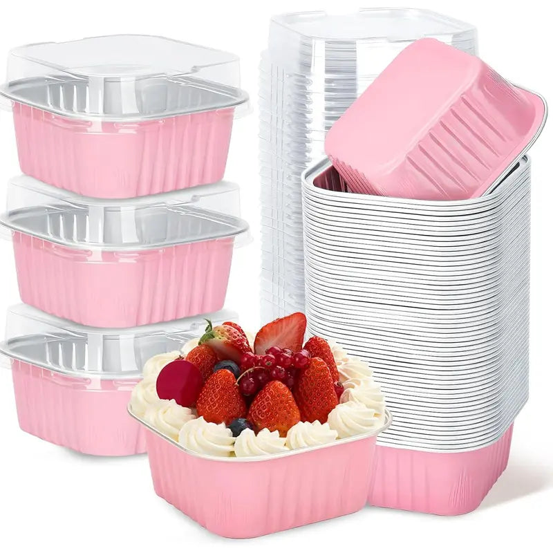 🧁 30-Pack Mini Cake Pans with Lids – Bake, Pack & Share Easily