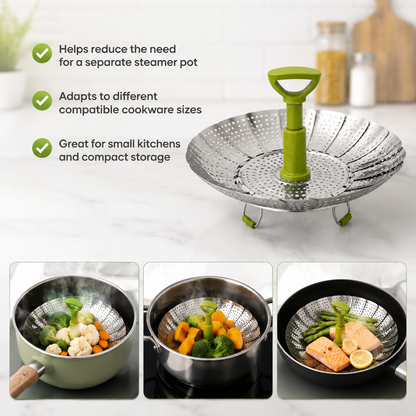 🥦 Expandable Steamer Basket – Turn Your Everyday Pot Into a Steamer