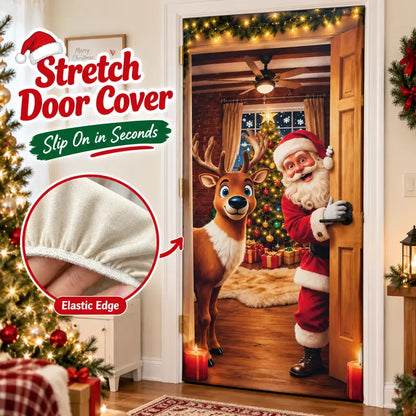 🎄 Christmas Door Makeover Cover Transform Your Front Door Into A Magical Holiday Entrance In Seconds