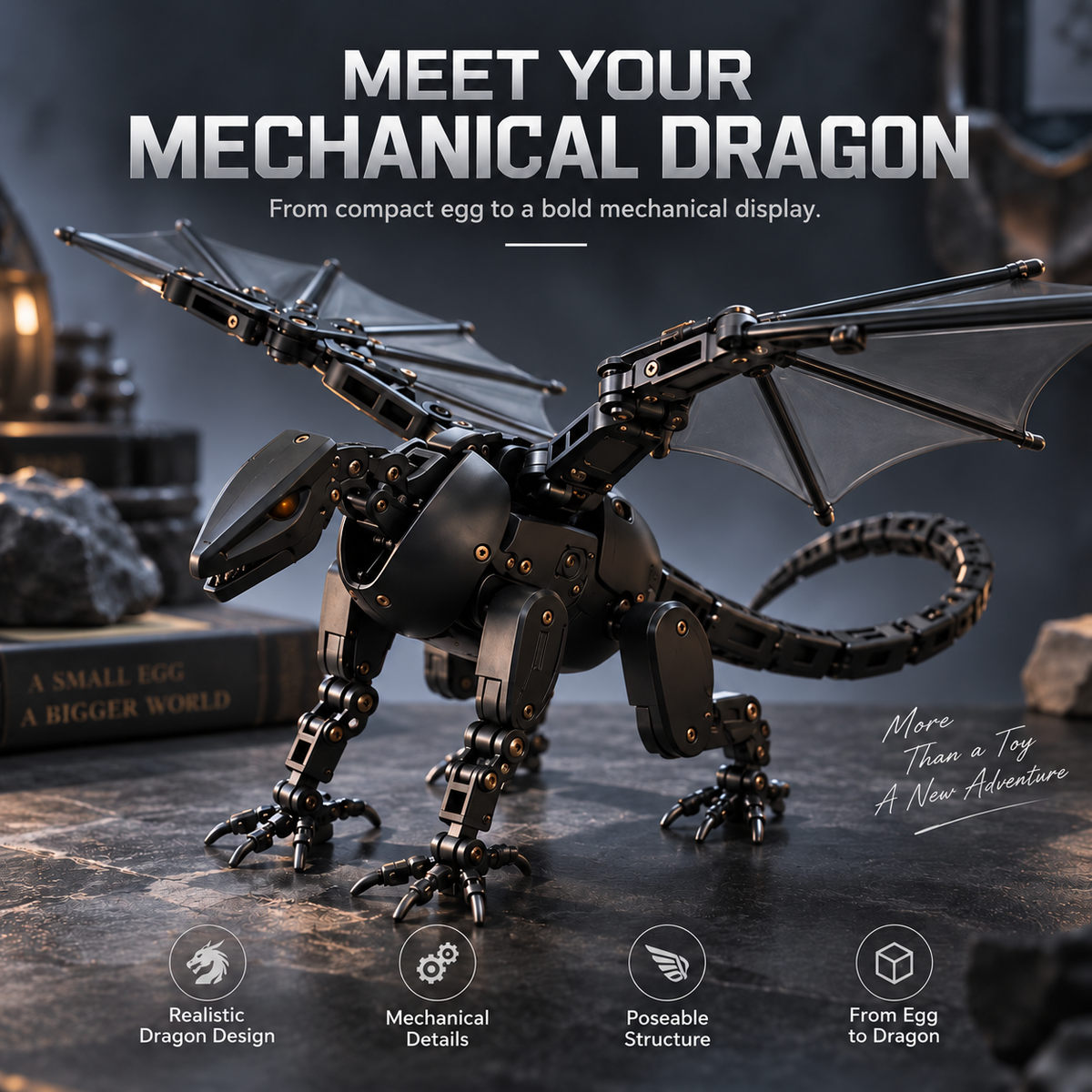 🥚🐉 DragonMorph – Egg to Dragon Transforming Mechanical Toy