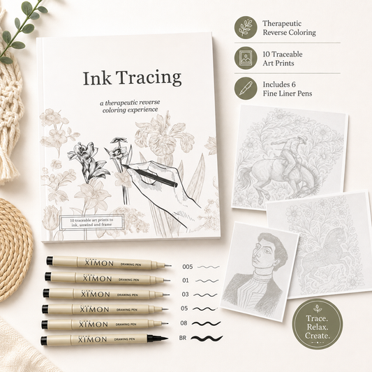 📚Ink Tracing Book — Therapeutic Reverse Coloring for Beginners