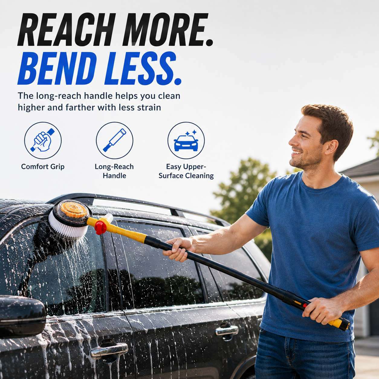 💦Water-Assisted Deep Cleaning Scrub Brush for Rugs, Car Wash, Patios & Outdoor Surfaces