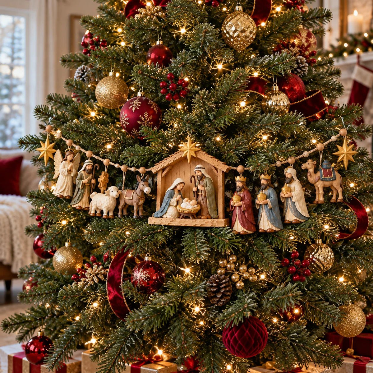 ✝️ 🎄 The Night Hope Was Born – Bethlehem Nativity Christmas Garland