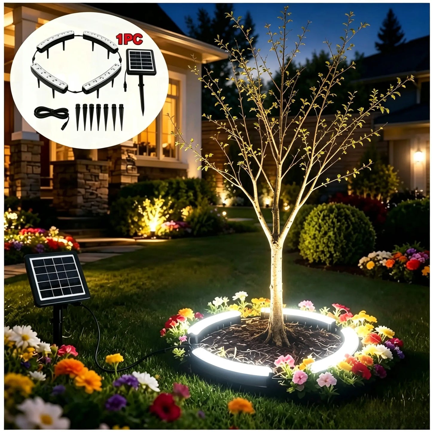 Solar Outdoor Tree Ring Uplights