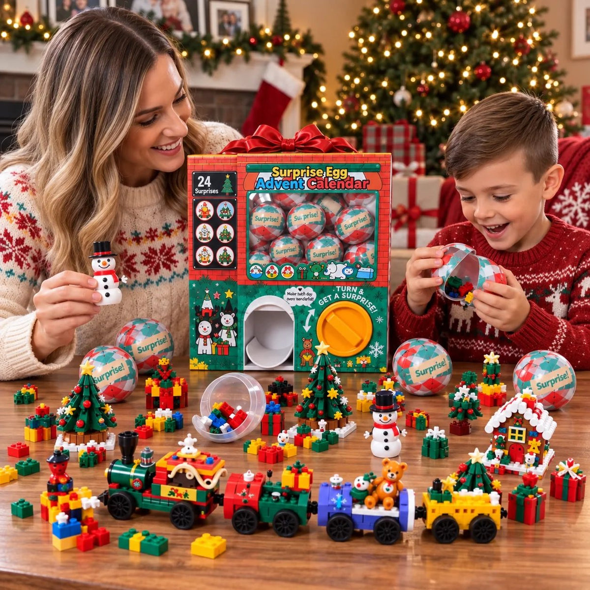 🎄 24-Day Surprise Egg Advent Calendar – Christmas Mini Building Block Sets